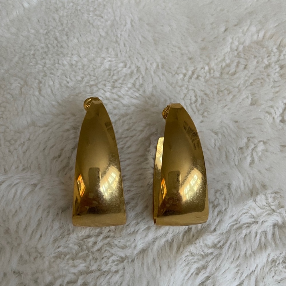 Vintage gold chunky hoop earrings